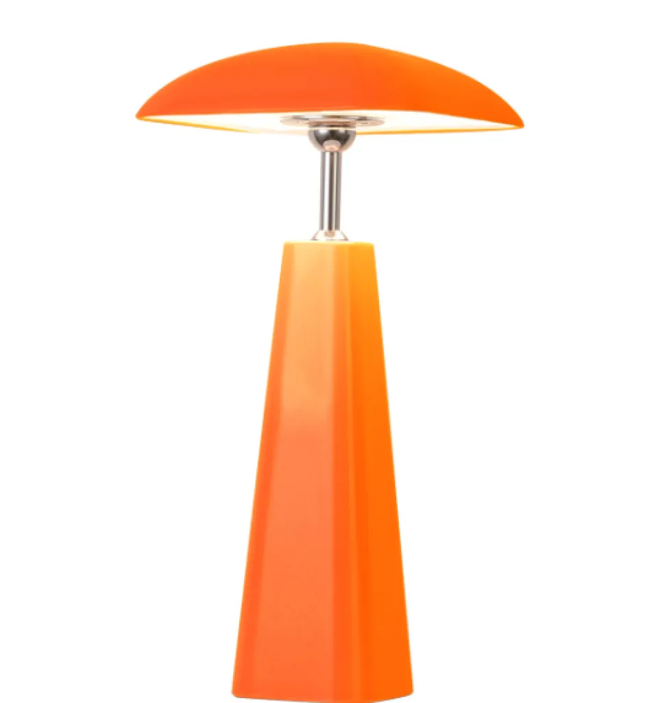 LED Tafellamp 'Piazza' Op Accu | Oranje | 16,5x16,5x36cm | Chique-Living