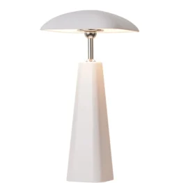 LED Tafellamp 'Piazza' Op Accu | Wit | 16,5x16,5x36cm | Chique-Living