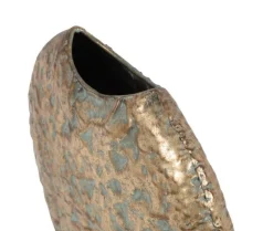 Metalen Vaas Lisa May – Bronzey Gold Platte Vaas | Vensterbank Decoratie