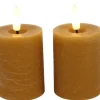 Mini LED Stompkaarsen Oranje – Set van 2 | Realistische Wax Kaarsen op AAA-batterijen