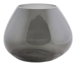 Morava Vaas Smoke Grey – Ø32 x H25 cm | Glazen designvaas