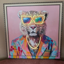 Neon LED Schilderij | Fancy Tiger | 84x84x4cm | Chique-Living