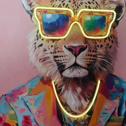 Neon LED Schilderij | Fancy Tiger | 84x84x4cm | Chique-Living