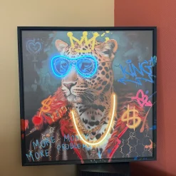 Neon LED Schilderij | King Tiger | 84x84x4cm | Chique-Living