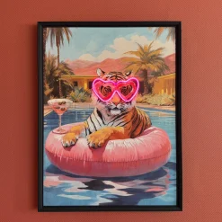 Neon LED Schilderij | Tiger Summer | 63x88x3,7cm | Chique-Living