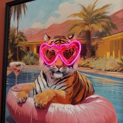 Neon LED Schilderij | Tiger Summer | 63x88x3,7cm | Chique-Living