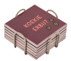 Onderzetters met Houder – Koffie Quotes (6 stuks) | Chique-Living