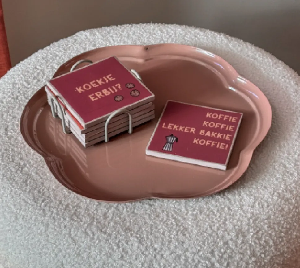 Onderzetters met Houder – Koffie Quotes (6 stuks) | Chique-Living