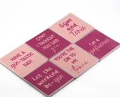 Onderzetters met Houder – Gin Quotes (6 stuks) | Chique-Living