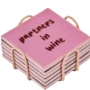 Onderzetters met Houder – Wine Quotes (6 stuks) | Chique-Living