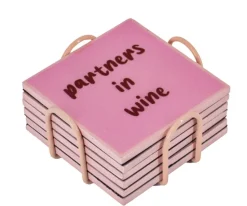 Onderzetters met Houder – Wine Quotes (6 stuks) | Chique-Living