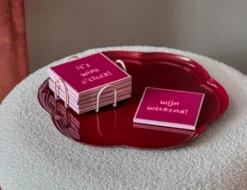 Onderzetters met Houder – Wine Quotes (6 stuks) | Chique-Living