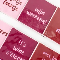 Onderzetters met Houder – Wine Quotes (6 stuks) | Chique-Living
