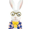 Ornament Striped Rabbit – Decoratief Konijnenbeeld | 38 cm
