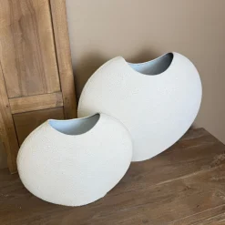 Ovale Vaas Ivory Structure | In 2 maten | Chique-Living