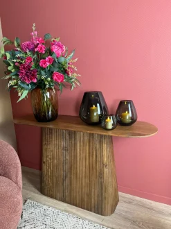 Peervormig Windlicht ‘Tasman’ | Smoke Glass | Vase The World | Verkrijgbaar in 3 maten | Chique-Living
