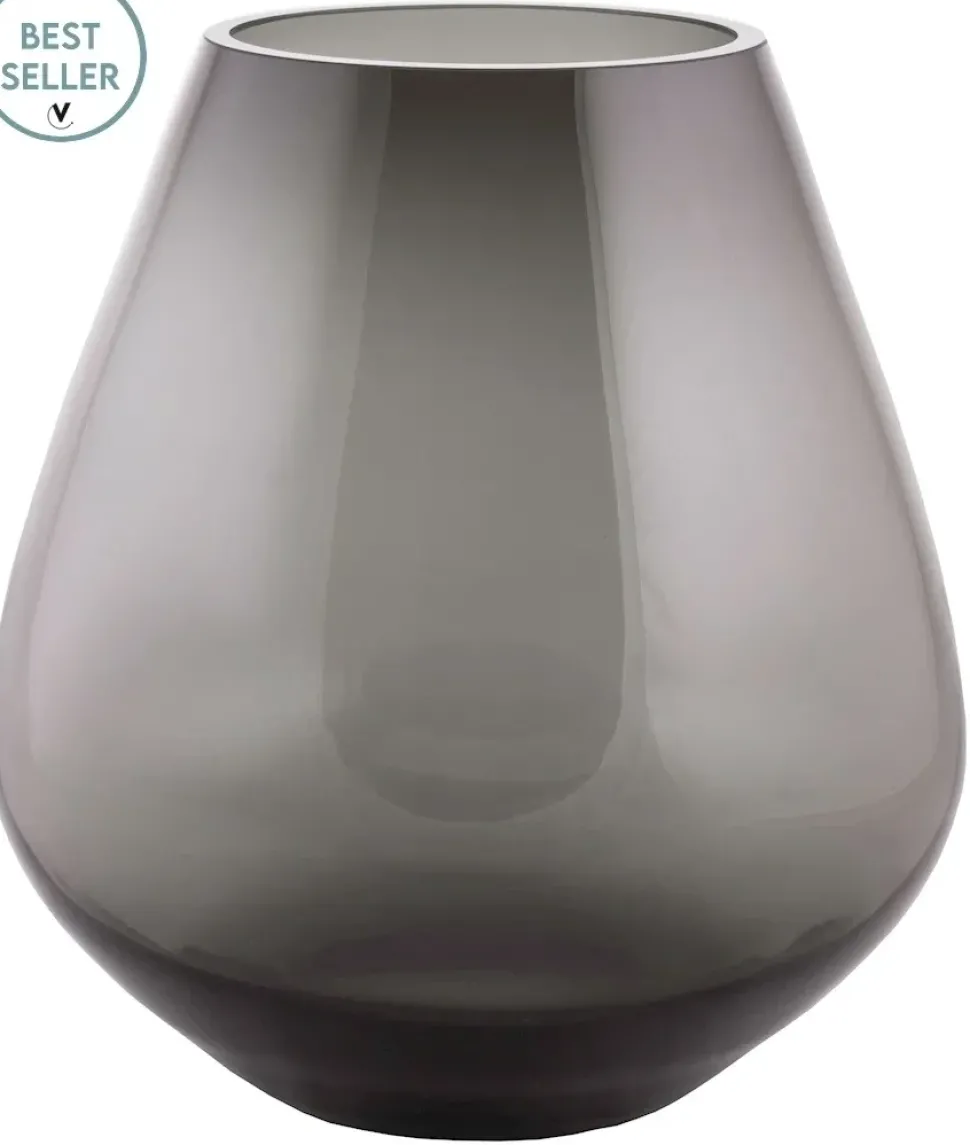 Peervormig Windlicht ‘Tasman’ | Smoke Glass | Vase The World | Verkrijgbaar in 3 maten | Chique-Living