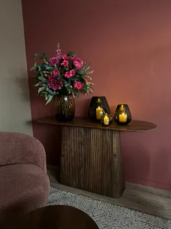 Peervormig Windlicht ‘Tasman’ | Smoke Glass | Vase The World | Verkrijgbaar in 3 maten | Chique-Living
