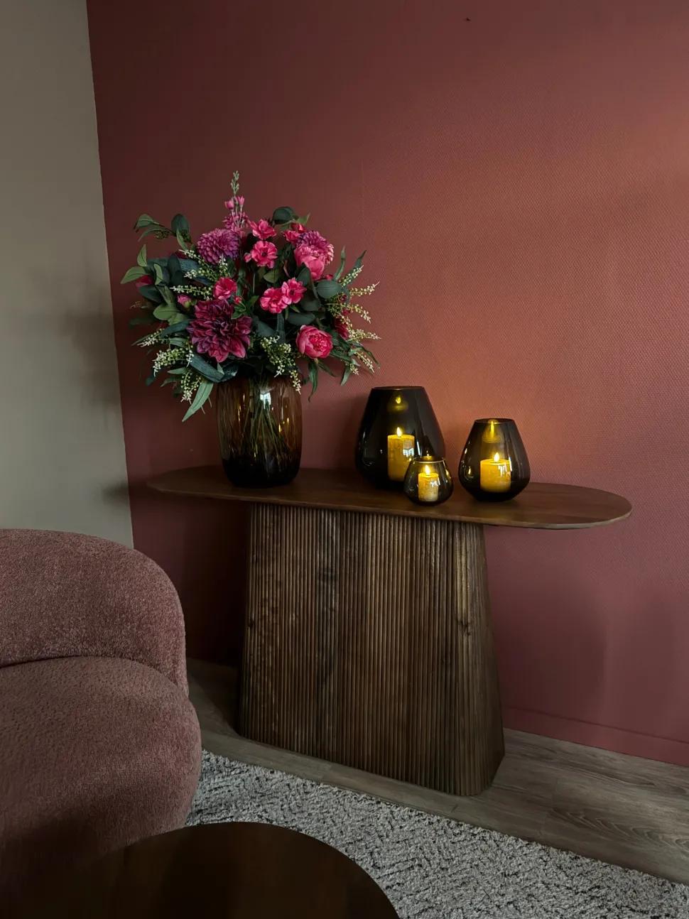 Peervormig Windlicht ‘Tasman’ | Smoke Glass | Vase The World | Verkrijgbaar in 3 maten | Chique-Living