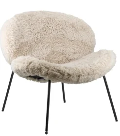 Pluche Fauteuil Off White | 72x75x75cm | Chique-Living
