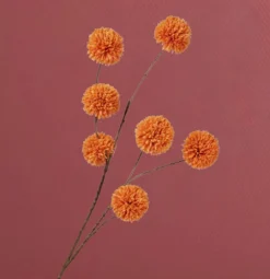 PRE ORDER Kunstbloemen ‘PomPom’ | Oranje | 98cm | Chique-Living