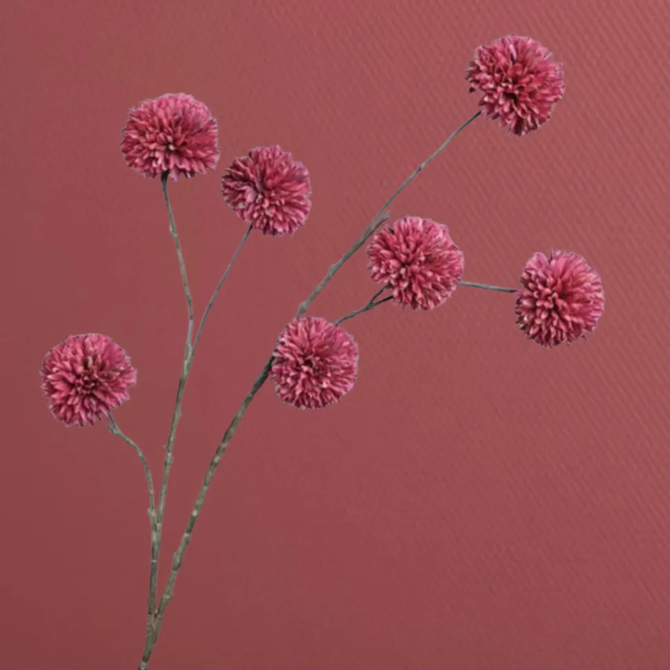 PRE ORDER Kunstbloemen Tak ‘PomPom’ | Fuchsia | 98cm | Chique-Living