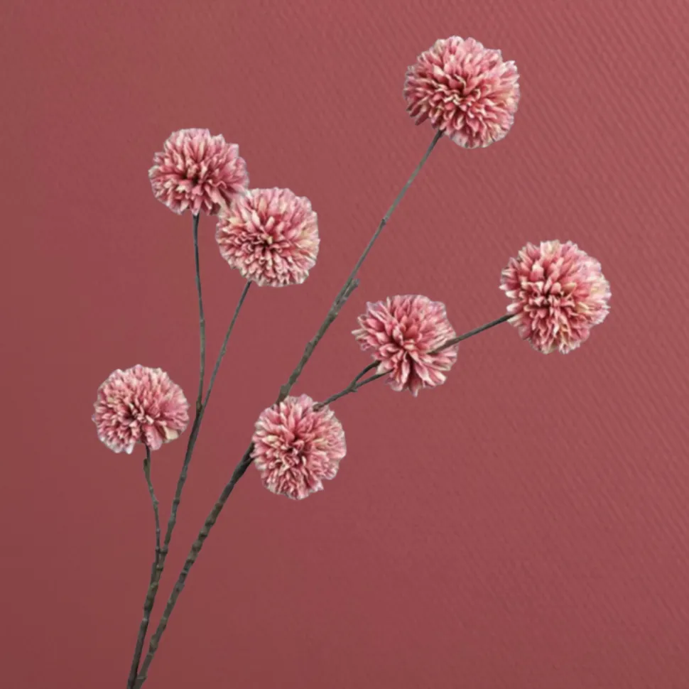 PRE ORDER Kunstbloemen Tak ‘PomPom’ | Roze | 98cm | Chique-Living