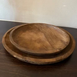 Rond Houten Dienblad | Walnoot | In 2 maten | Chique-Living