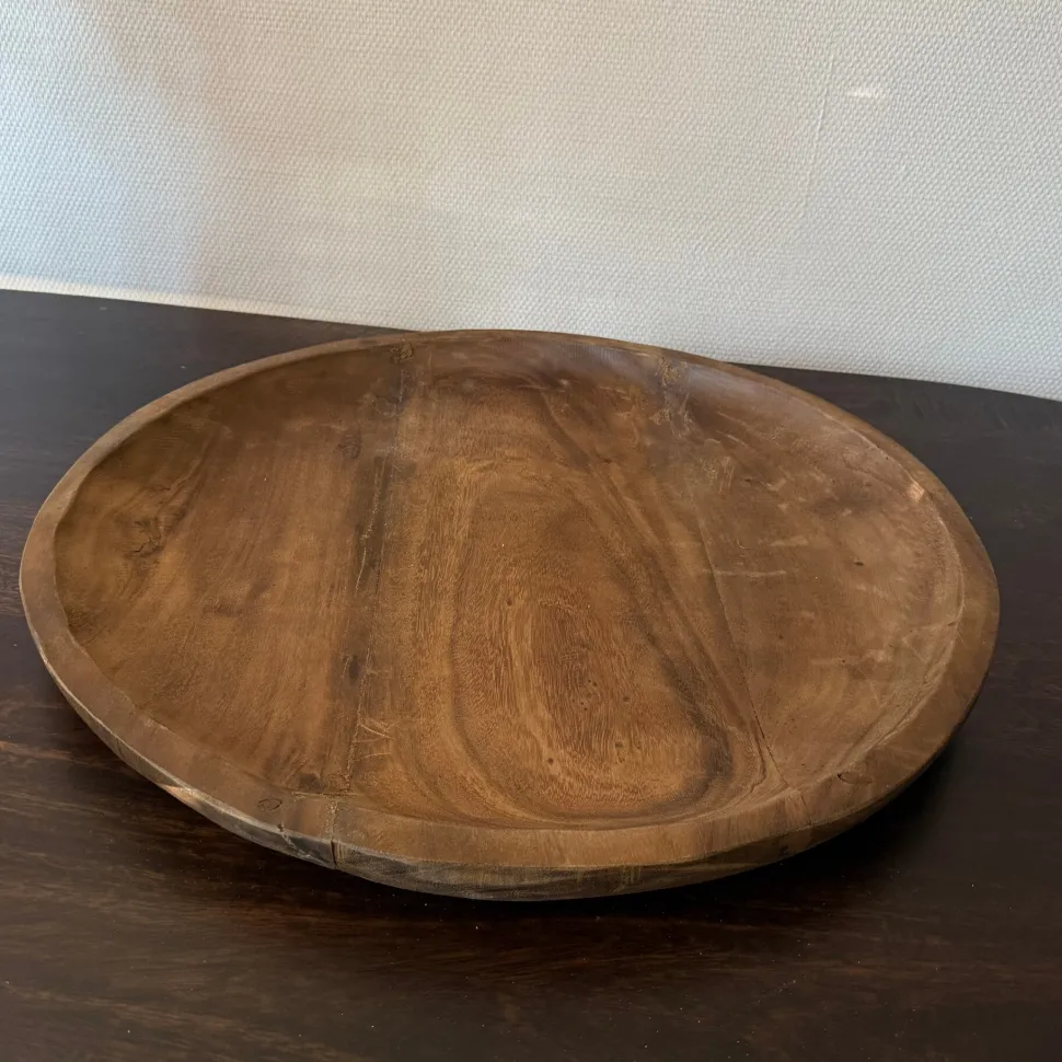 Rond Houten Dienblad | Walnoot | In 2 maten | Chique-Living
