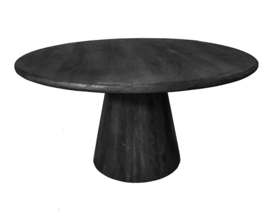 Ronde Eettafel 'Bora' | Zwart Hout | 150cm | Chique-Living