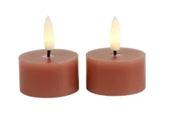 Roze LED Waxinelichten – Set van 2 | Realistisch Flikkerend Kaarslicht
