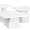 Salontafel Set Van 3 | Vierkant | Off White | Chique-Living