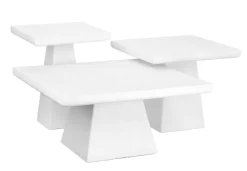 Salontafel Set Van 3 | Vierkant | Off White | Chique-Living