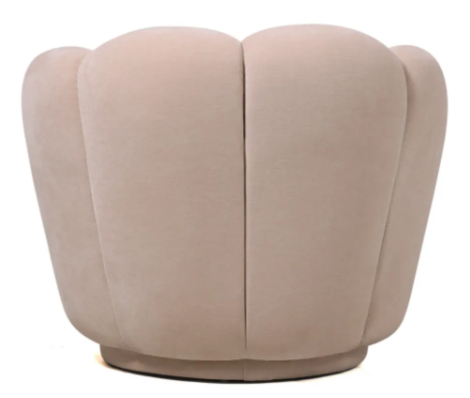 Schelp Fauteuil Liora Beige – Luxe Velvet Draai Fauteuil 93x81x70 cm