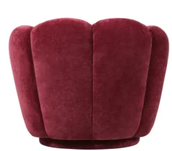 Schelp Fauteuil Liora Burgundy – Luxe Draai Fauteuil Velvet 93x81x70 cm