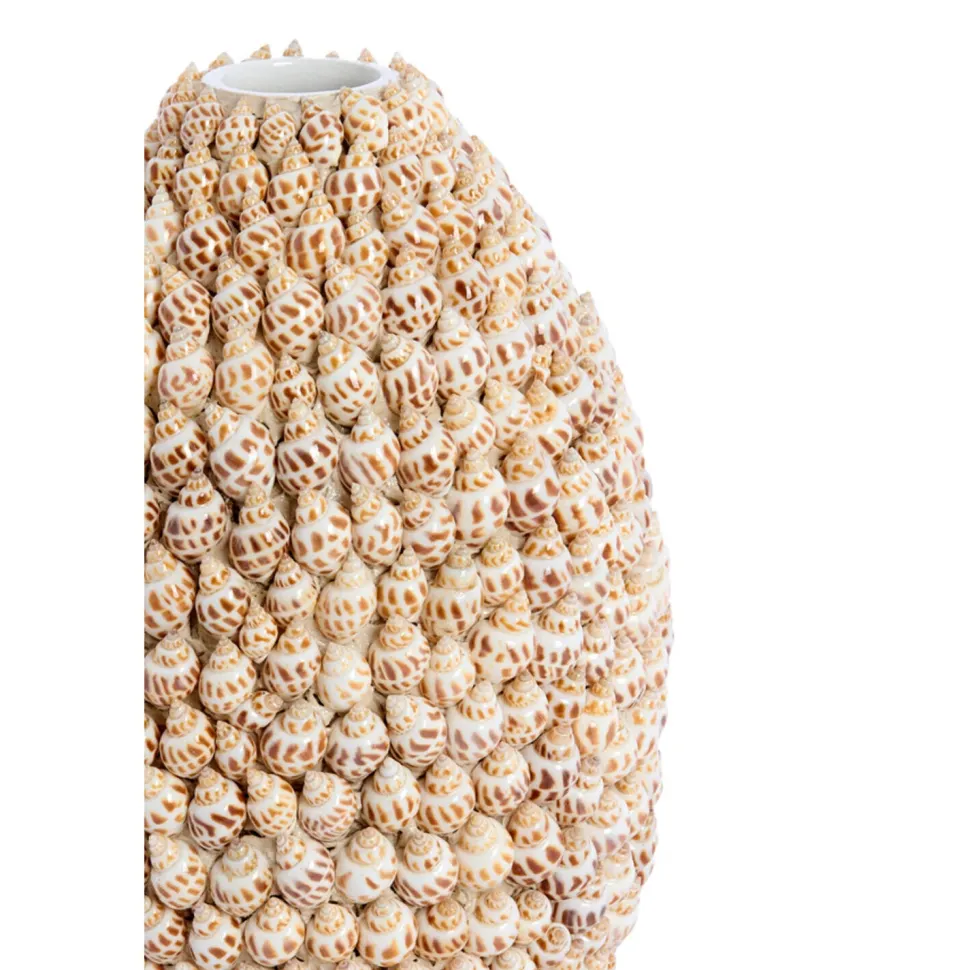 Schelp Vaas | Bruin/Creme | Ø19x28,5 cm | Chique-Living