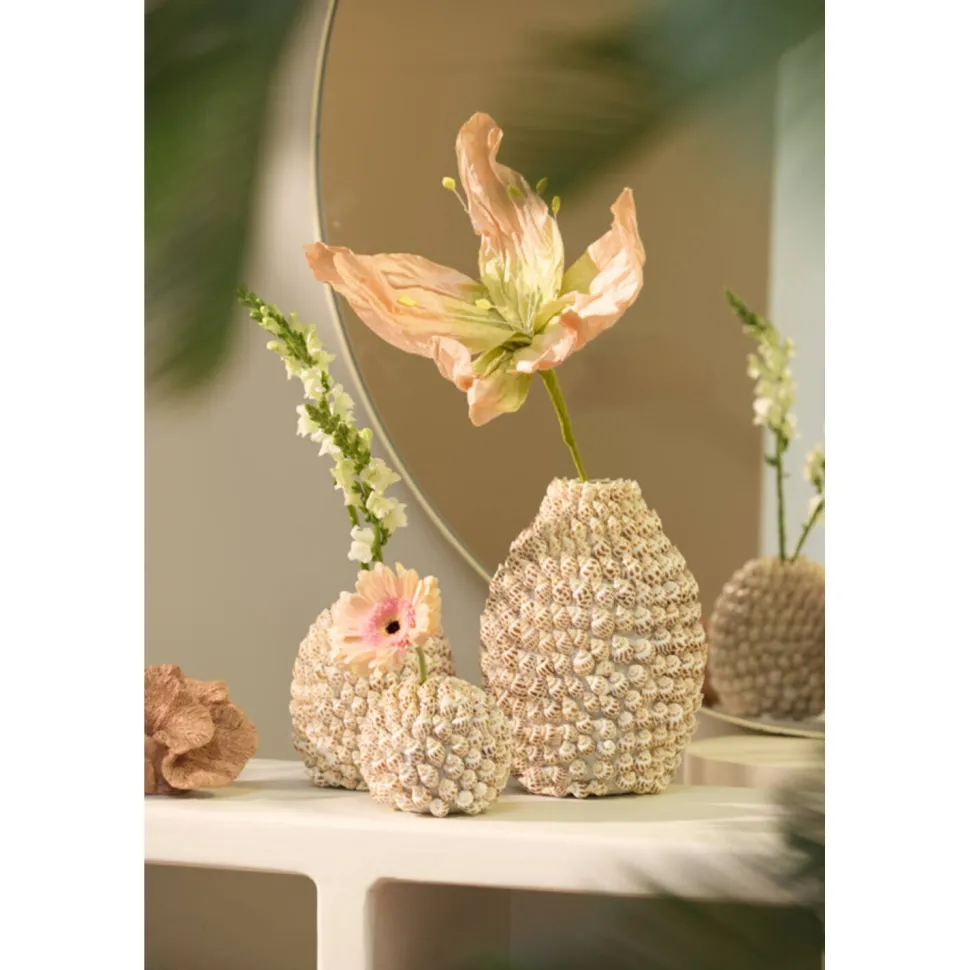 Schelp Vaas | Bruin/Creme | Ø19x28,5 cm | Chique-Living