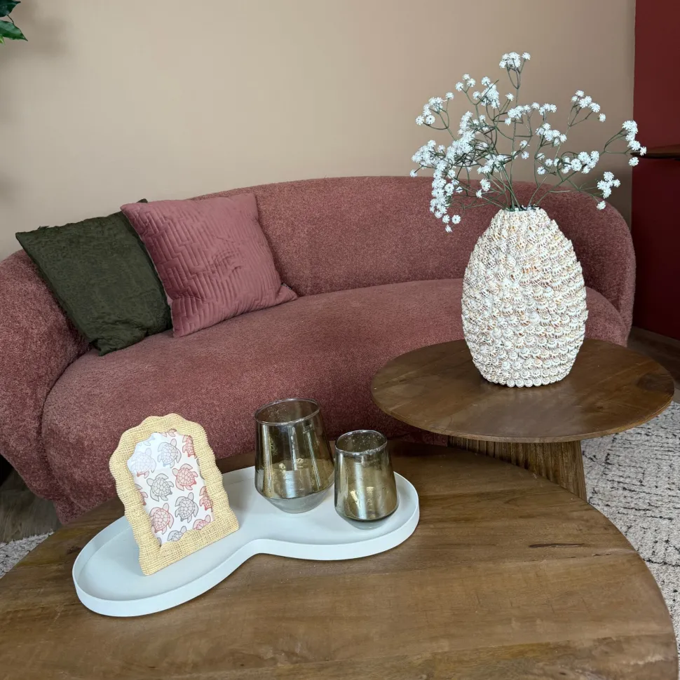 Schelp Vaas | Bruin/Creme | Ø19x28,5 cm | Chique-Living