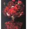Schilderij ‘Bloem Explosie’ kopen | Modern Bloemenschilderij met Zwarte Lijst 60x80cm | Chique Living