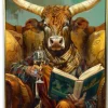 Schilderij Bull Book 60×90 cm – Met Frame | Chique-Living
