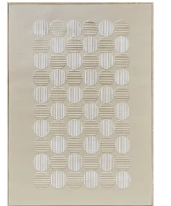 Schilderij ‘Dots’ Beige/Wit kopen | Modern Wandpaneel met Houten Lijst 60x80cm | Chique Living