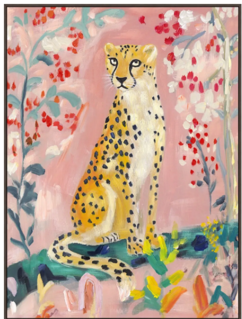 Schilderij Kleurrijke Tijger 60×80 cm – Met Houten Lijst | Chique-Living