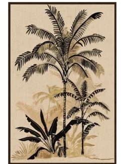 Schilderij ‘Palmbomen’ Beige/Zwart kopen | Moderne Wanddecoratie 60x90cm | Chique Living