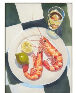 Schilderij Shrimps 60×80 cm – Met Houten Lijst | Chique-Living