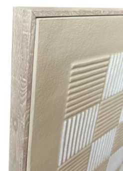 Schilderij ‘Squares’ Beige/Wit kopen | Modern Wandpaneel met Houten Lijst 60x80cm | Chique Living