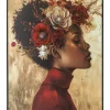 Schilderij Vrouw Bloemenkrans 60×80 cm – Canvas | Chique-Living