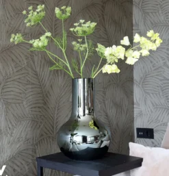 Seim Vaas Gloss Grey – Ø25,5 x H37 cm | Glazen designvaas