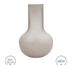 Seim Vaas Matte Beige – Ø25,5 x H37 cm | Glazen designvaas