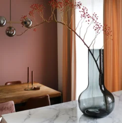 Seim Vaas Smoke Grey – Ø28 x H50 cm | Grote glazen designvaas