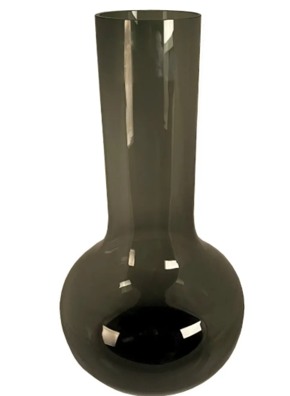 Seim Vaas Smoke Grey – Ø28 x H50 cm | Grote glazen designvaas